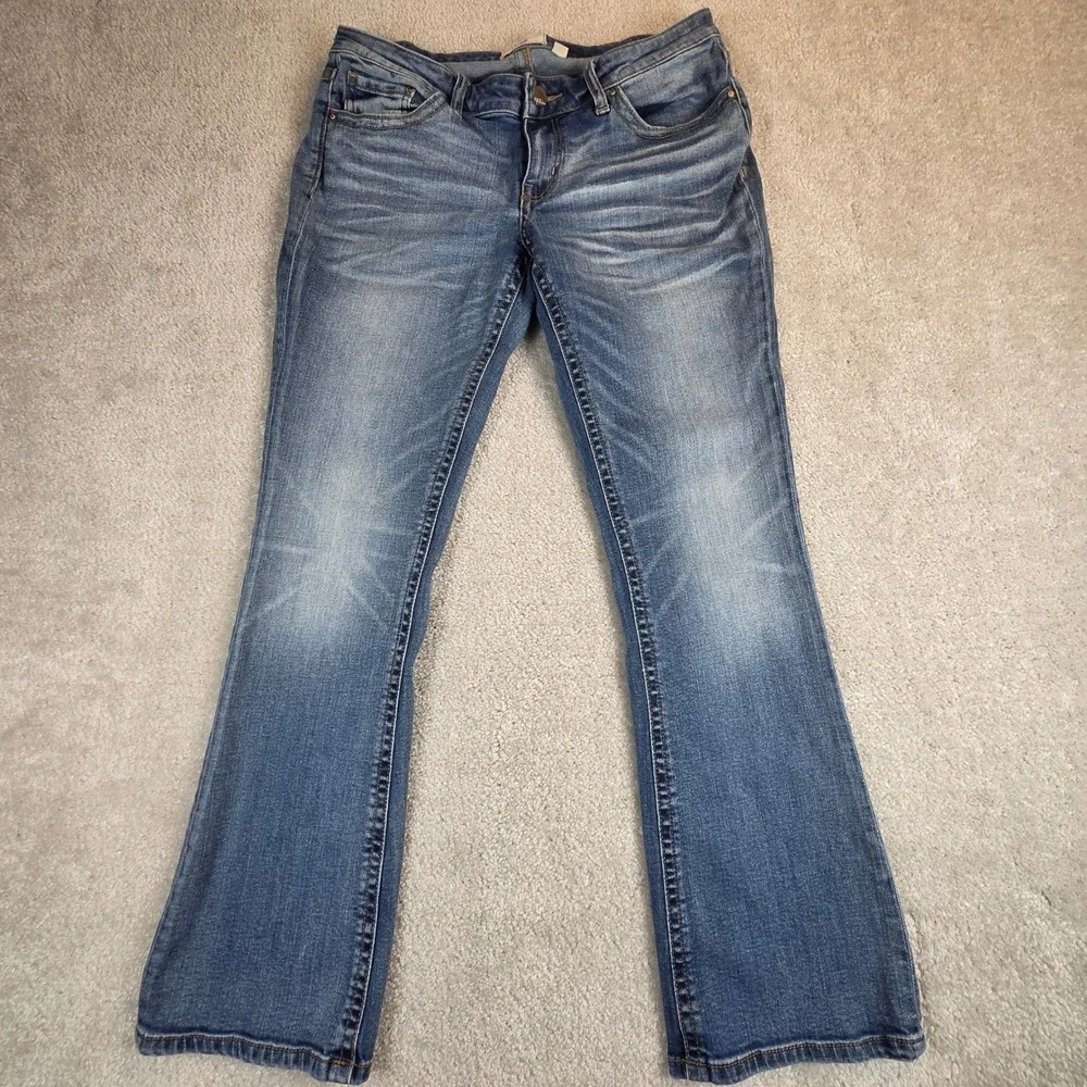 BKE Stella Bootcut Jeans Womens 30R (34x30) Medium Wash‎ Whiskered Denim